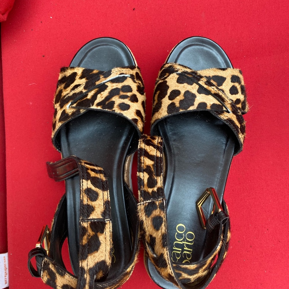 Franco Sarto cheetah print platforms